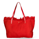 Agnese Borsa Shopper da donna Cotone e pelle 04649-D08 ROSSO RED Gave Lux