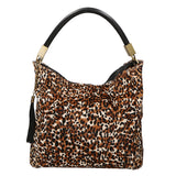 Arya Borsa a spalla da donna Vera pelle 05474-LEO BIANCO NERO 028 Gave Lux
