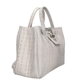 Ascoli Borsa a mano da donna Pelle stampata cocco 7718-GRIGIO Gave Lux