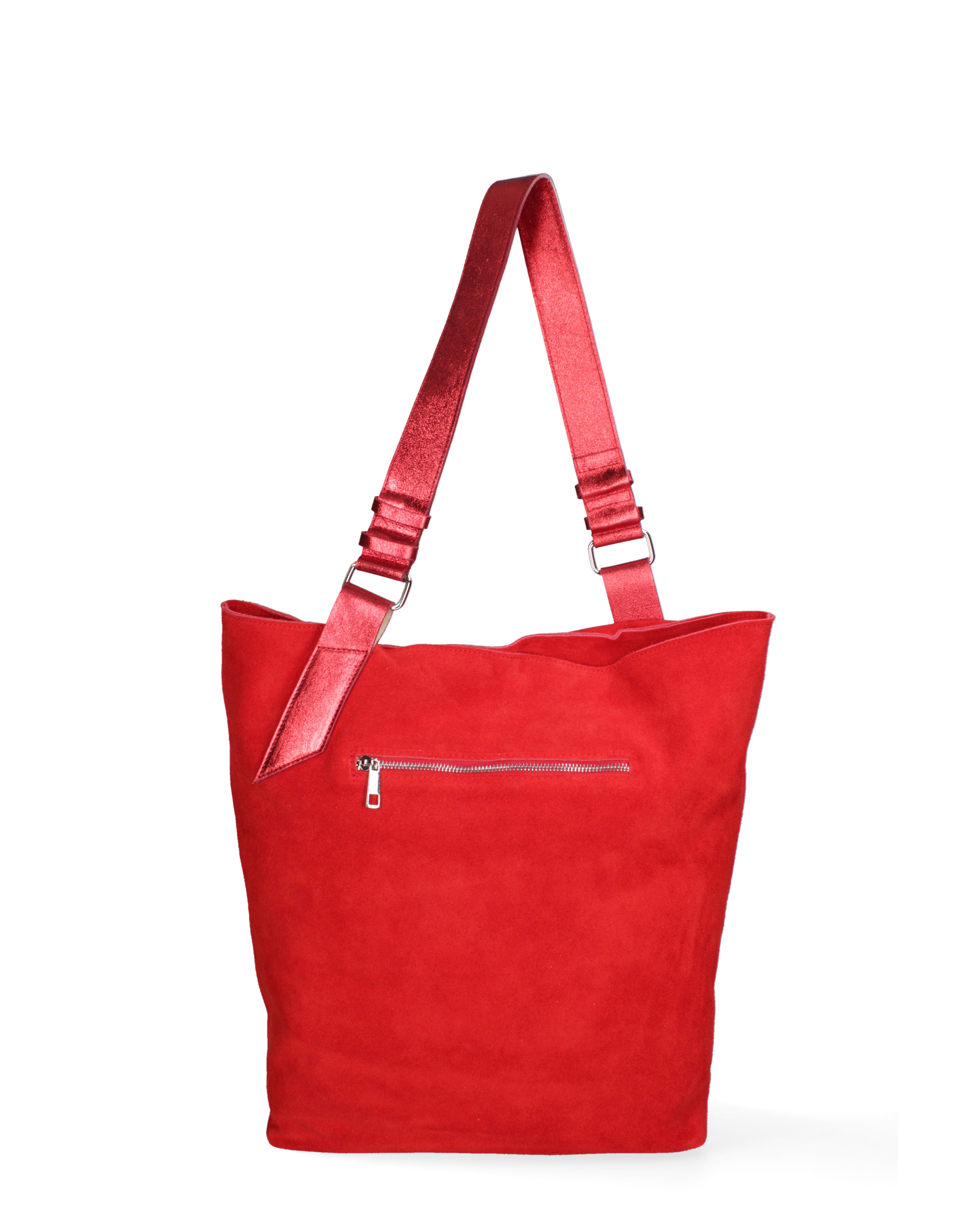 Borsa a spalla da donna Vera pelle 07312-D17 ROSSO+L032 Roberta Rossi