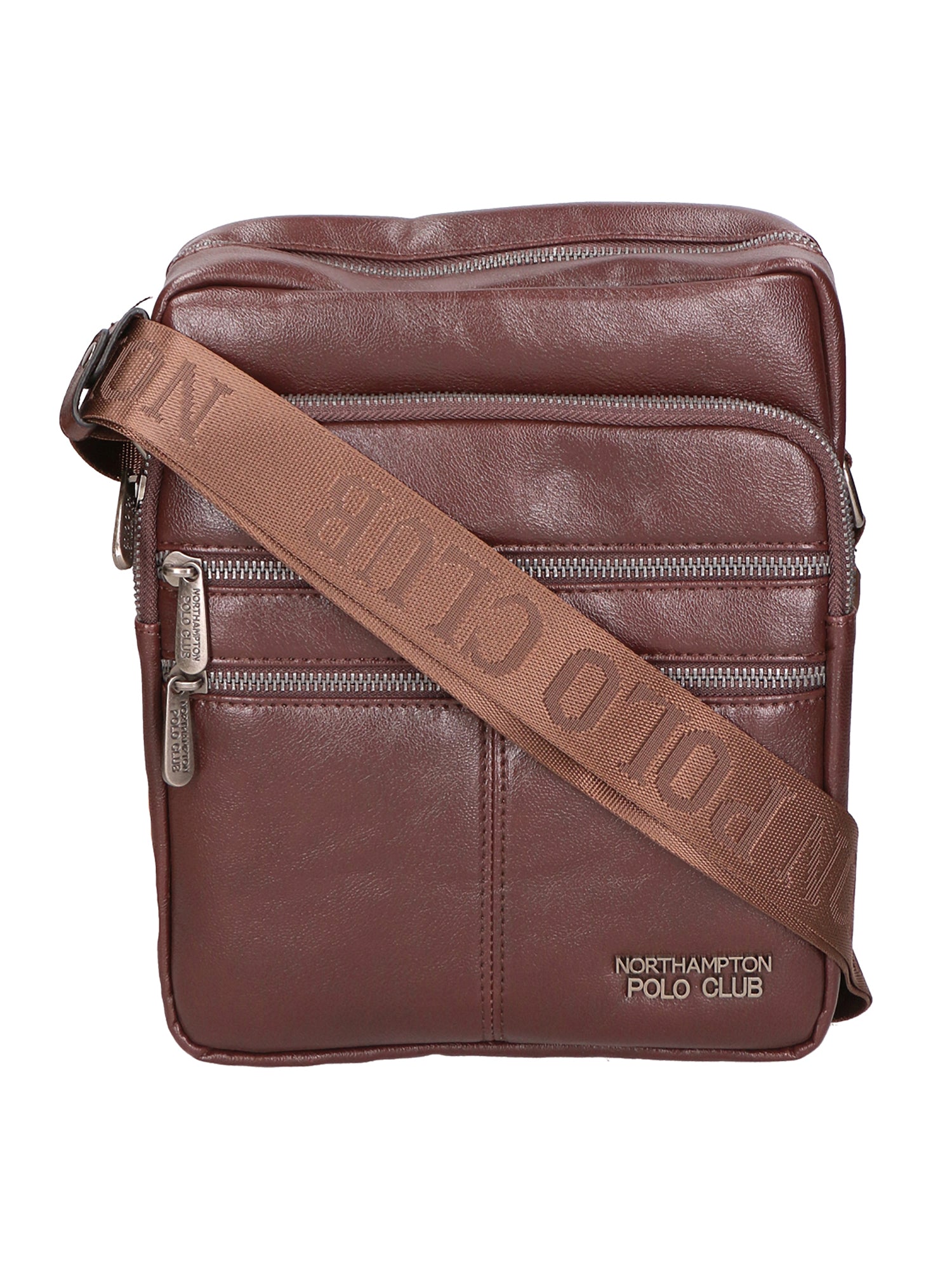 Borsa a tracolla uomo 100% pelle PU PCL3103-COFFEE Northampton Polo Club
