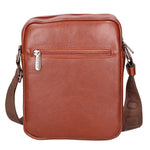 Borsa a tracolla uomo 100% pelle PU PCL3084-BROWN Northampton Polo Club