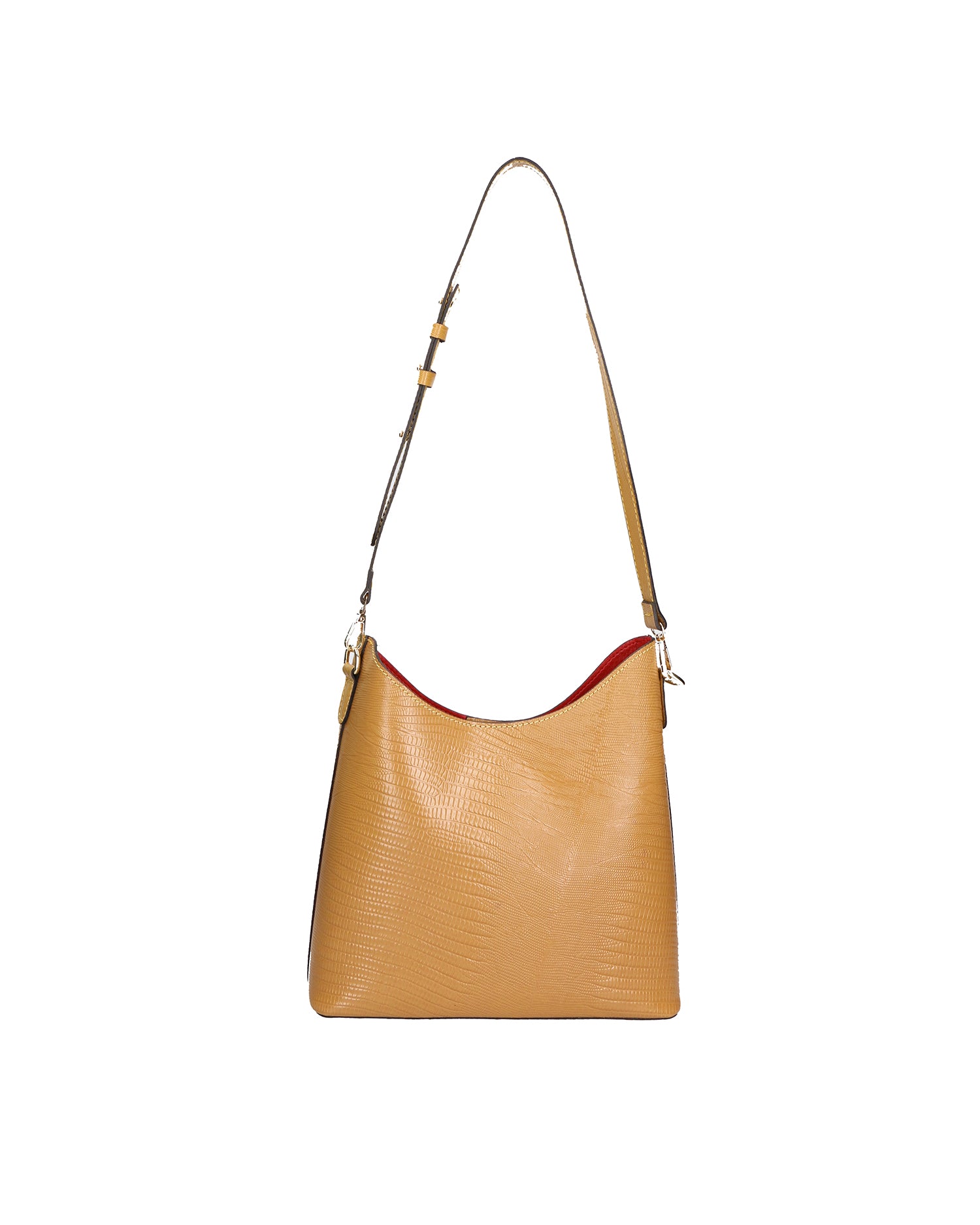 Carmine Borsa a spalla da donna Vera pelle 05442-LU36 SENAPE Gave Lux