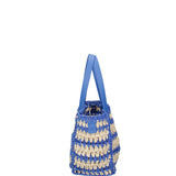 Borsa a mano da donna Paglia intrecciata 07382-BLUE G88A Viola Castellani