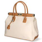 Aleria Borsa a mano da donna Vera pelle 8005-D37 LATTE D44 CUOIO Gave Lux