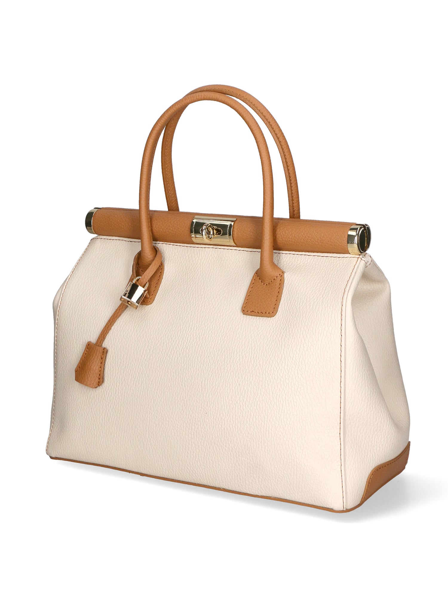 Aleria Borsa a mano da donna Vera pelle 8005-D37 LATTE D44 CUOIO Gave Lux