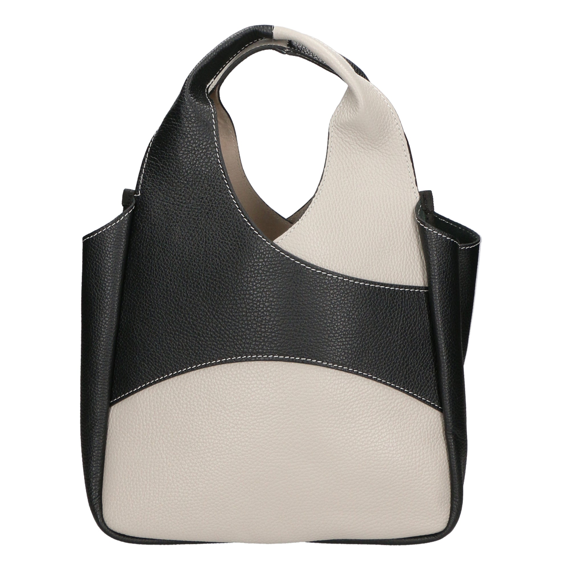 Iside Borsa a mano da donna 100% pelle 05793-D86 GRIGIO + D28 NERO Gave Lux