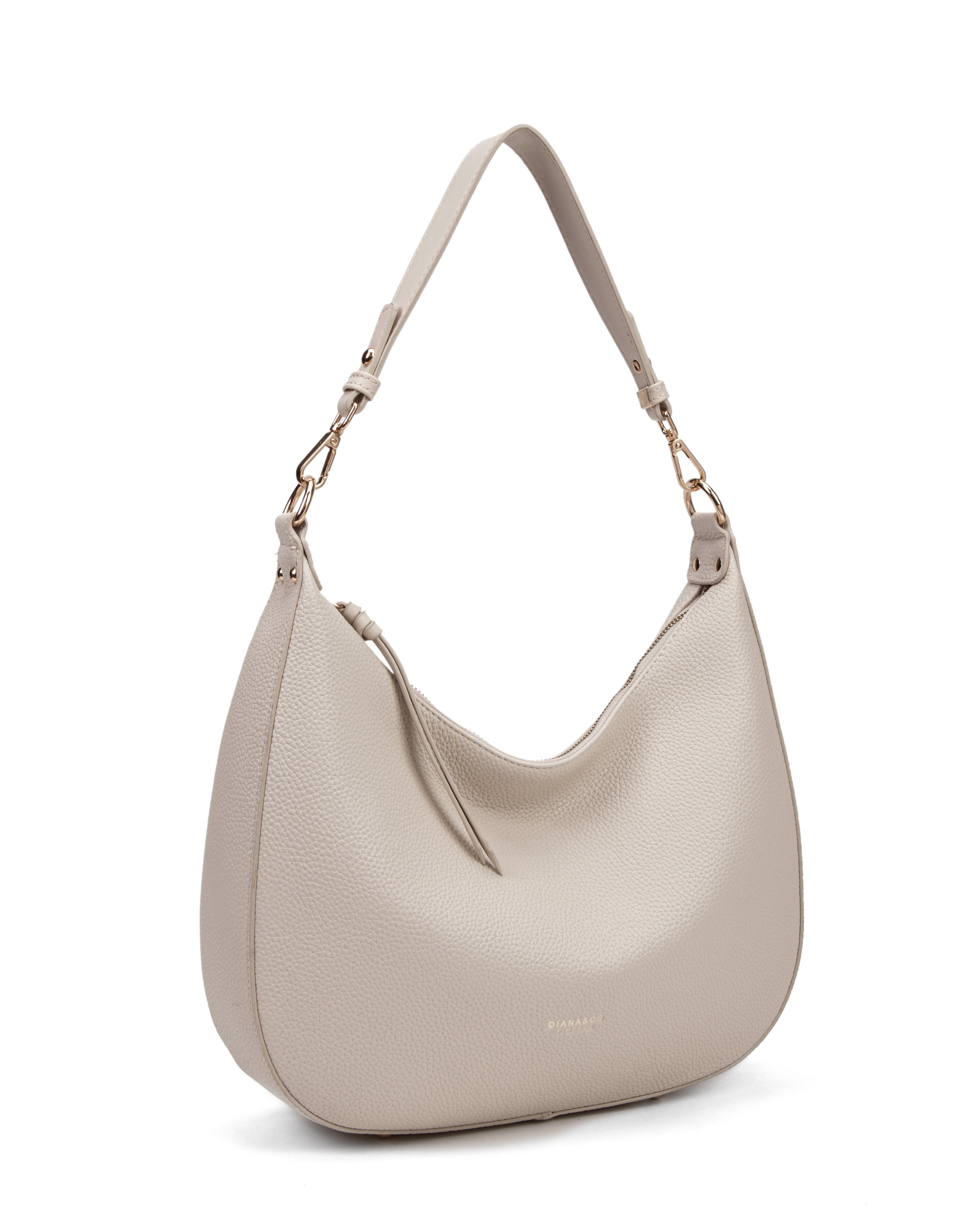 Borsa a spalla da donna 100% pelle vegana PU 715-1PT-BEIGE Diana&co