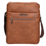 Borsa a tracolla uomo 100% pelle PU PCL3003-BROWN Northampton Polo Club