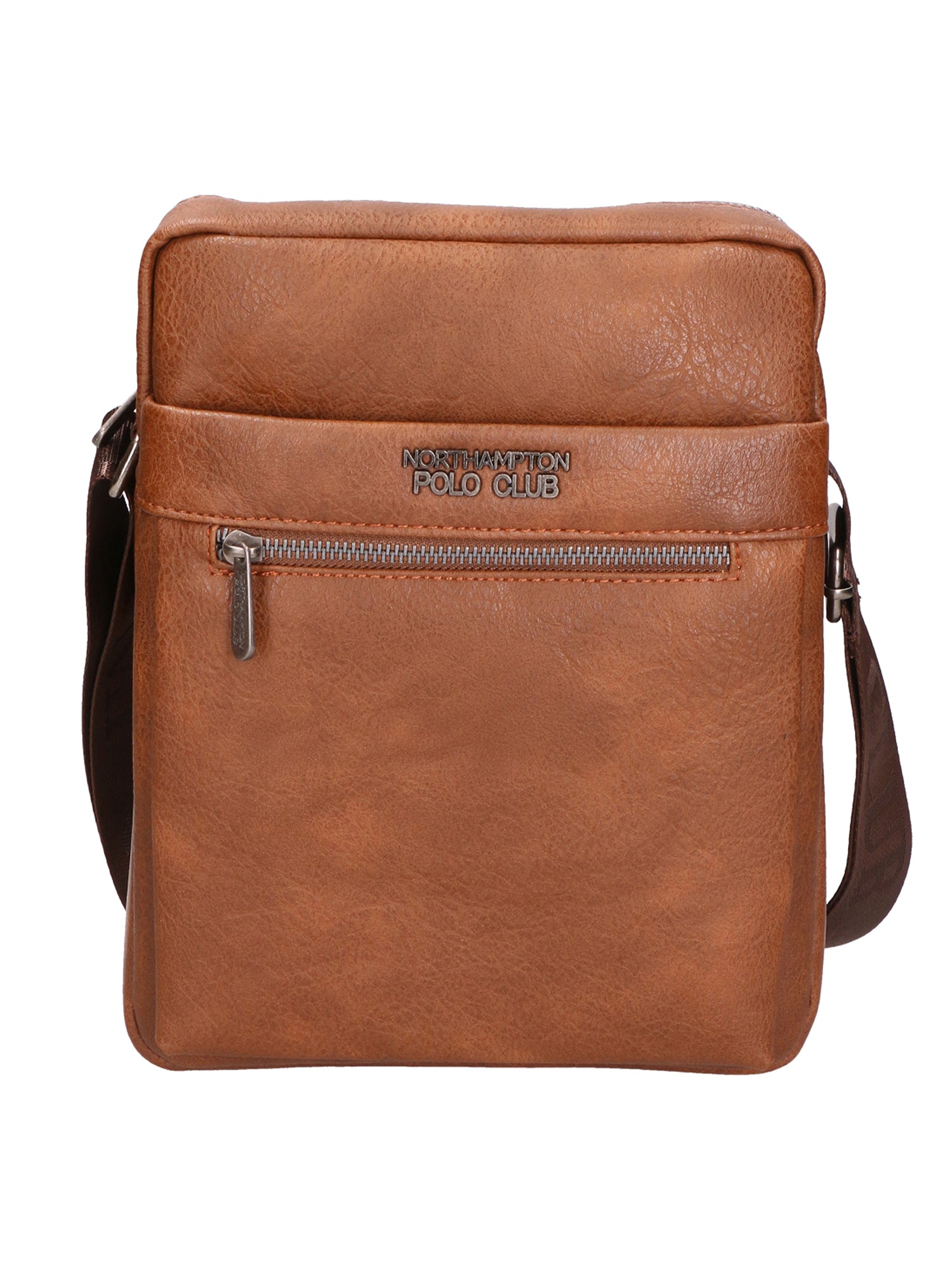 Borsa a tracolla uomo 100% pelle PU PCL3003-BROWN Northampton Polo Club
