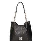 Borsa a spalla da donna 100% vera pelle JR-W-1100-TY-BLACK + SILVER John Richmond