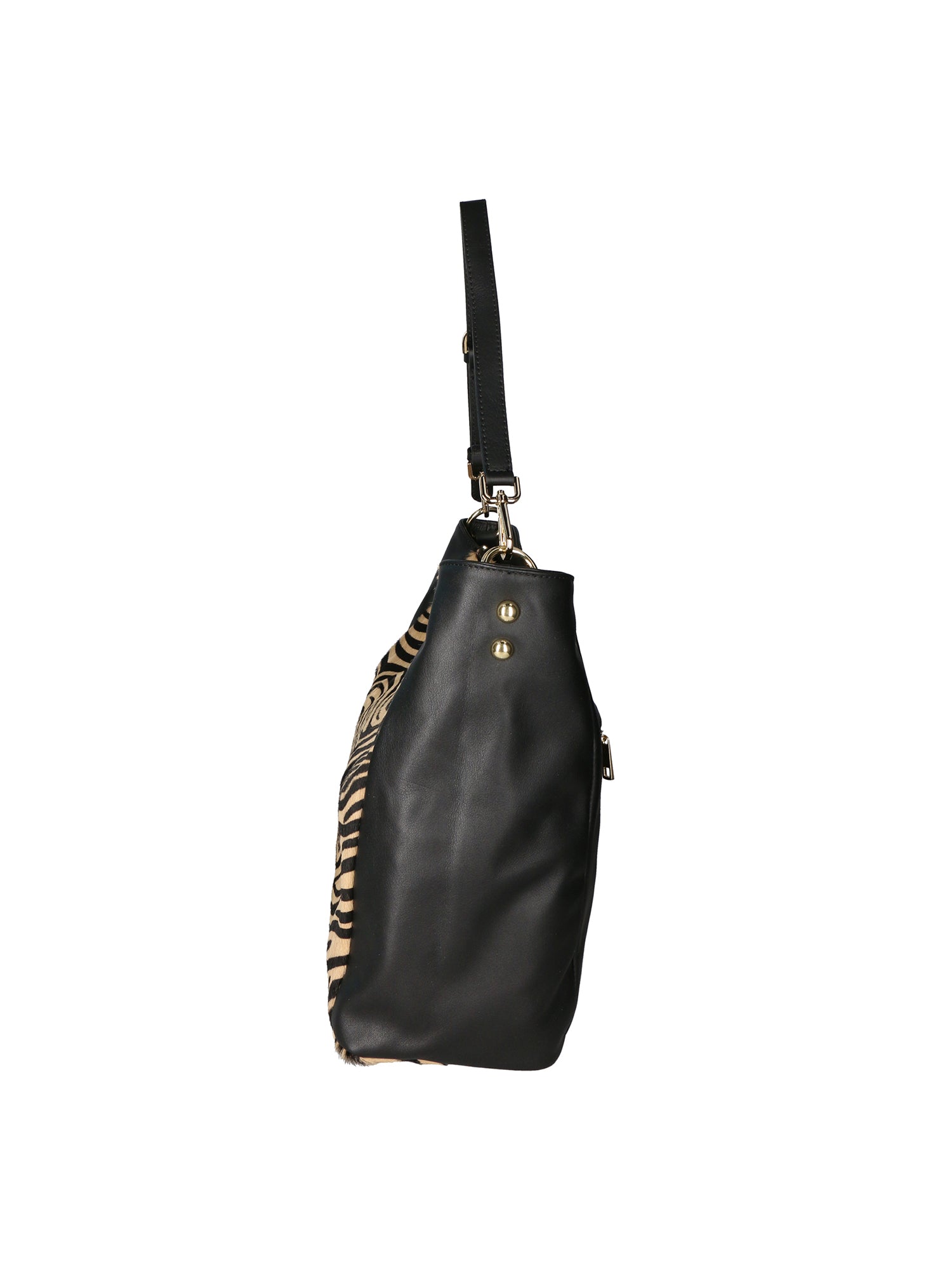 Asia Borsa a spalla da donna Vera pelle 05475-ZEBRA CUOIO NERO Gave Lux
