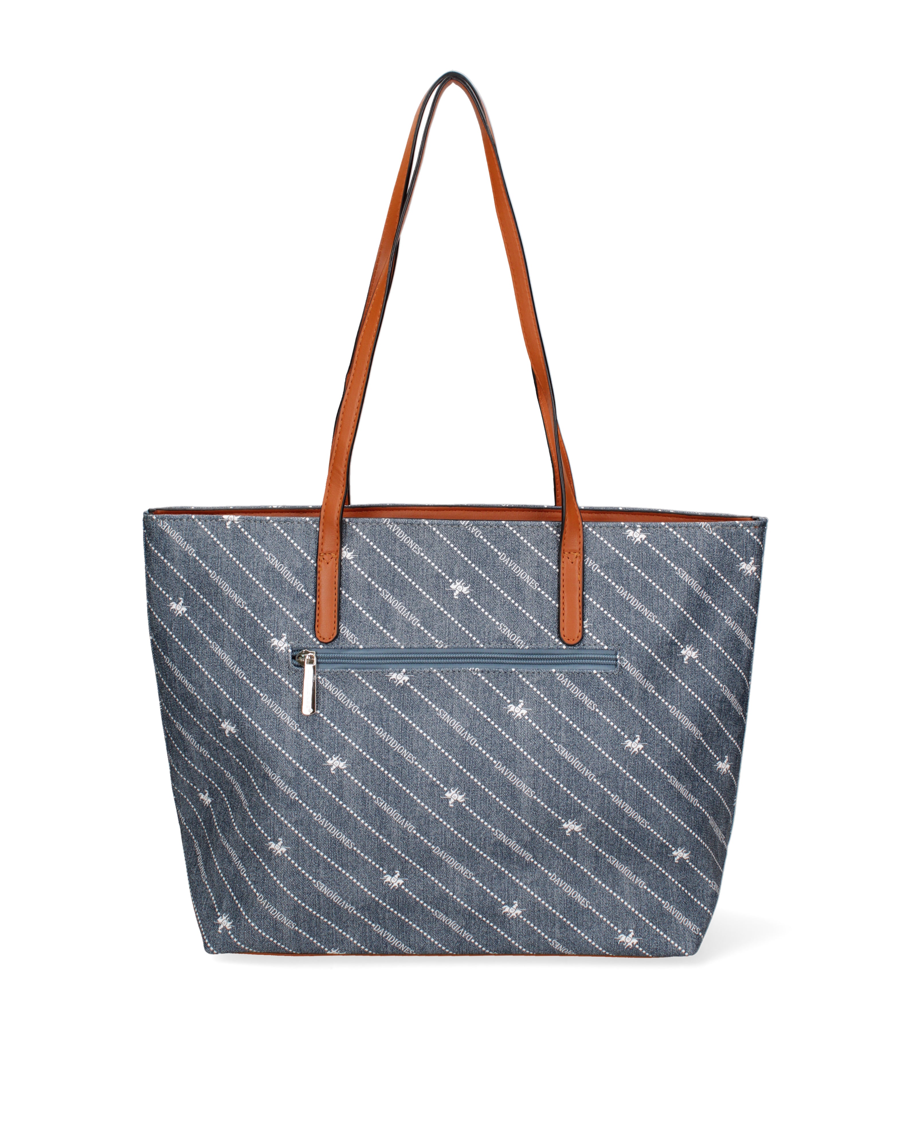 Borsa Shopper da donna 100% PVC F21054-BLUE JEANS David Jones