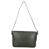 Azzurra Borsa a spalla da donna Vera pelle croco 05699-C14 VERDE SCURO Gave Lux