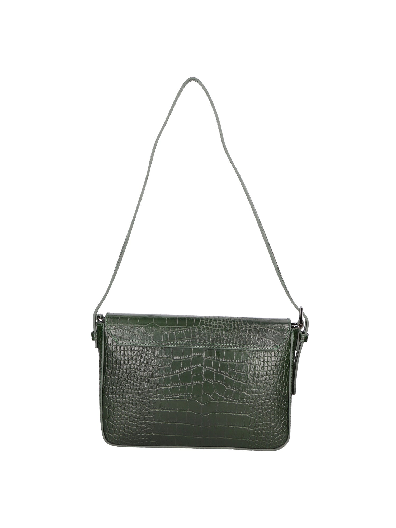 Azzurra Borsa a spalla da donna Vera pelle croco 05699-C14 VERDE SCURO Gave Lux