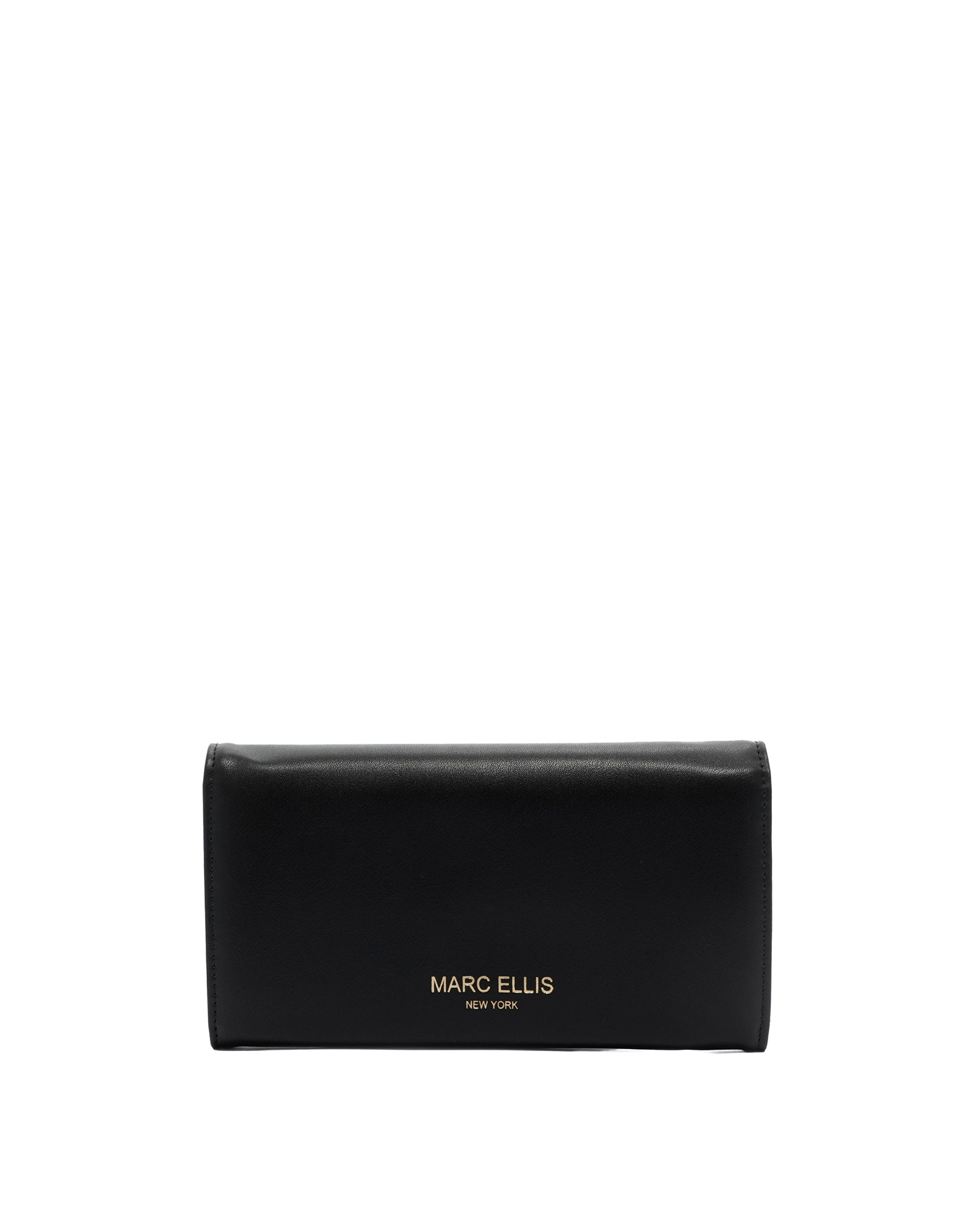 Portafoglio da donna 100% poliuretano KYLA-MACRO-BLACK-BRUSH GOLD Marc Ellis