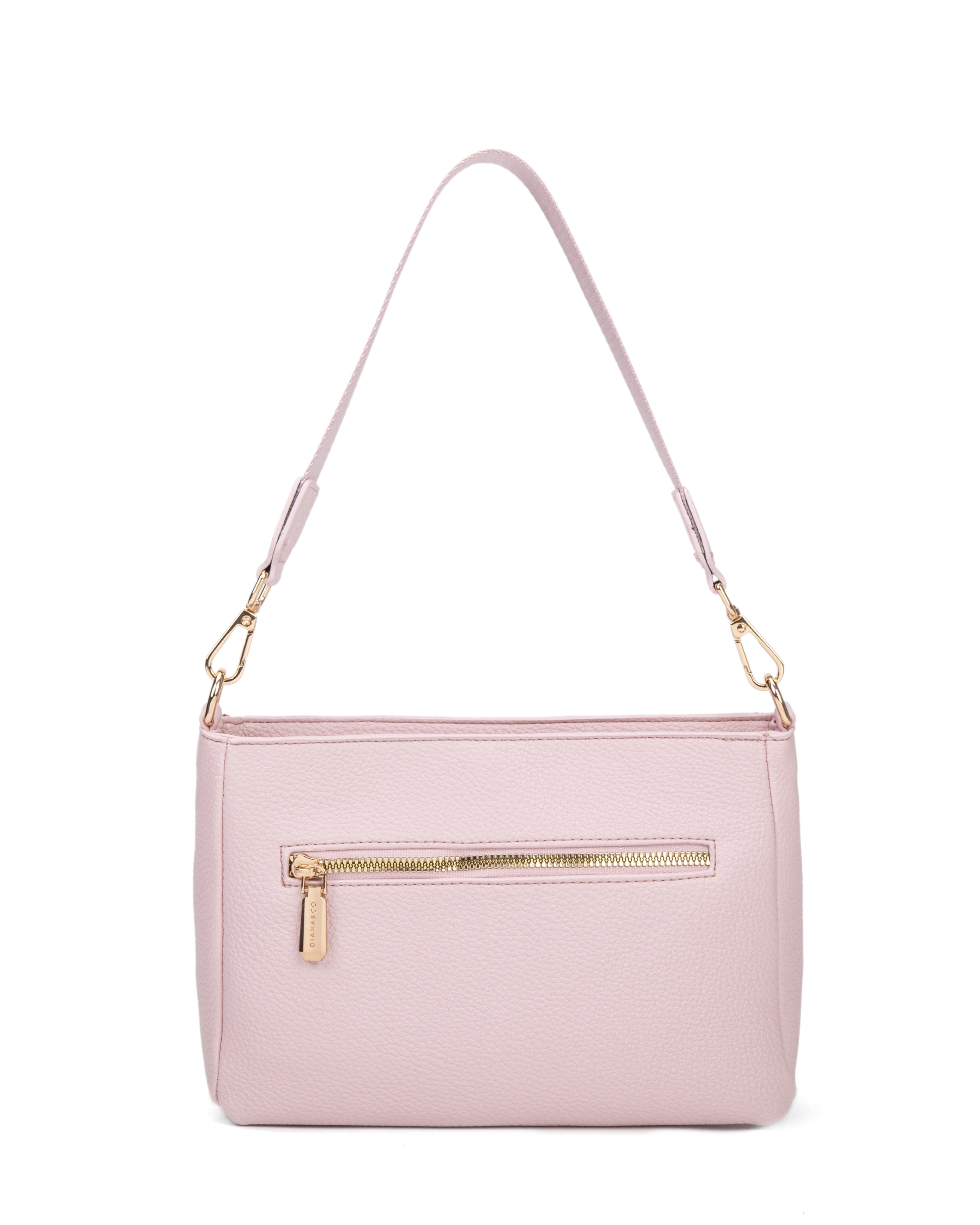 Borsa a spalla da donna 100% pelle vegana PU 703-1PT-LIGHTPINK Diana&co