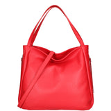 Borsa a spalla da donna Misto pelle e tessuto 07155-D58 ROSSO FUOCO Roberta Rossi