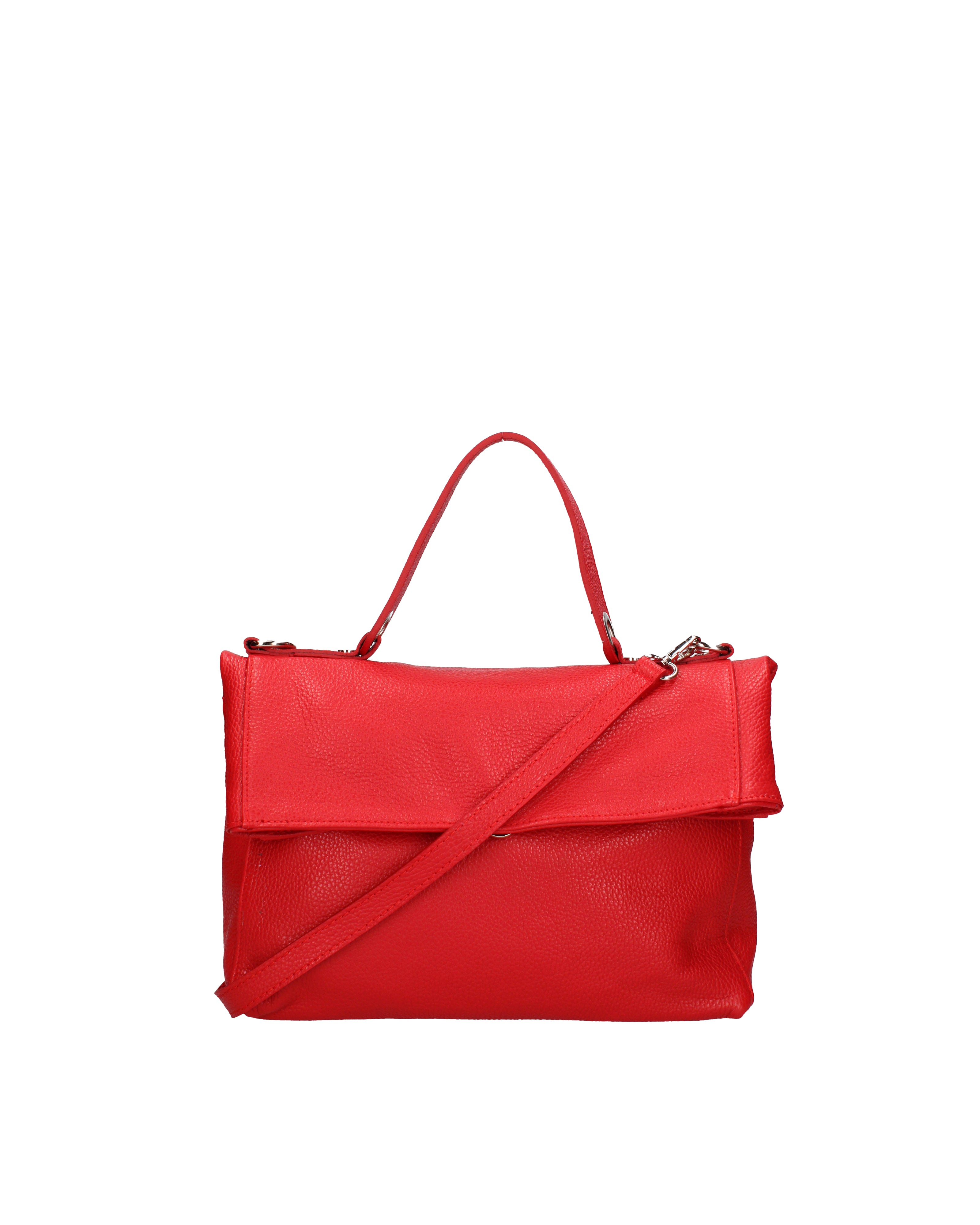 Borsa a spalla da donna Vera pelle 07159-D58 ROSSO FUOCO Viola Castellani