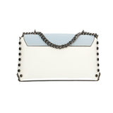 Vera pelle 8641-BIANCO+CIELO Borsa a tracolla da donna Evanthe Pro Gave Lux
