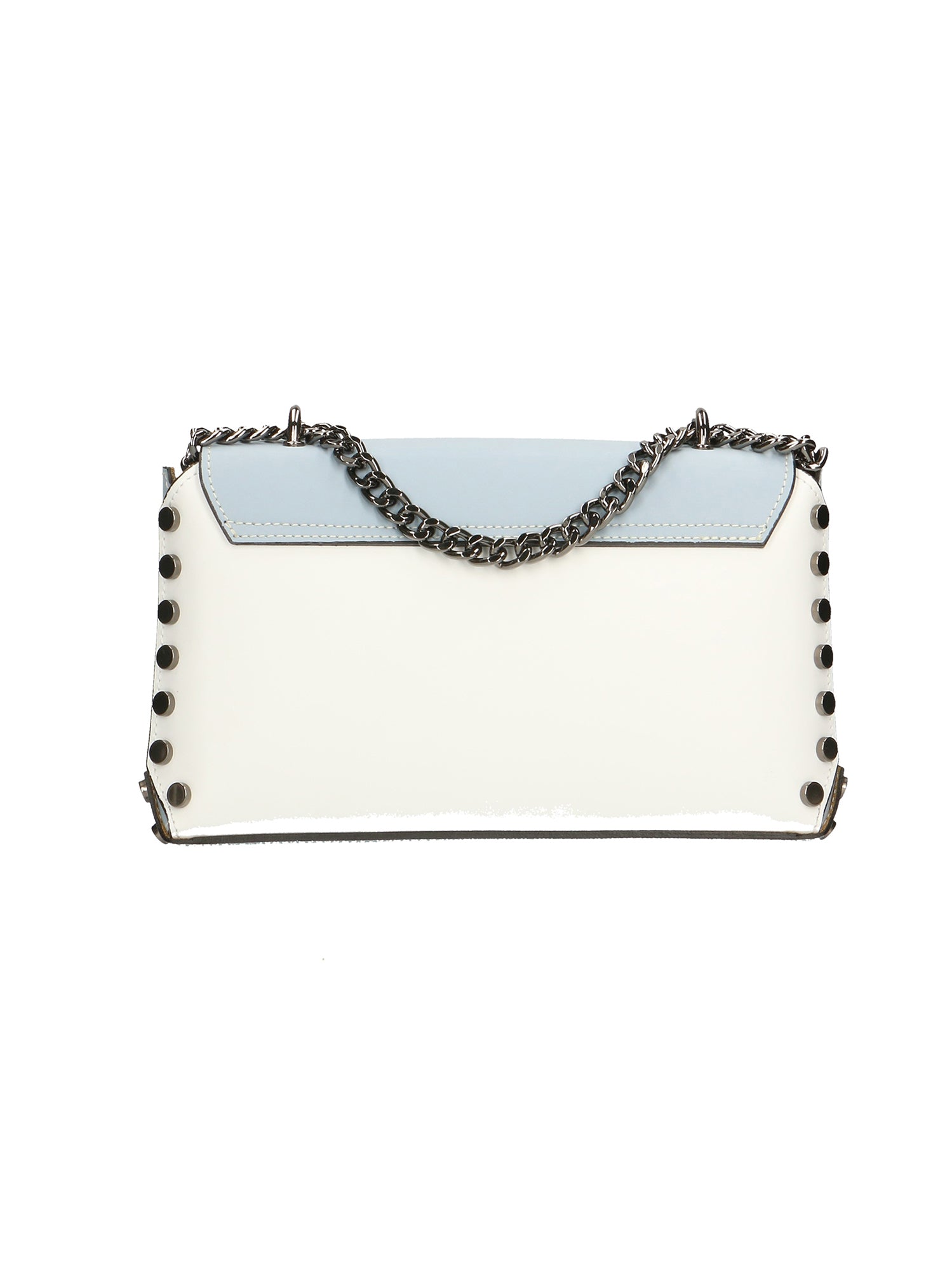 Vera pelle 8641-BIANCO+CIELO Borsa a tracolla da donna Evanthe Pro Gave Lux