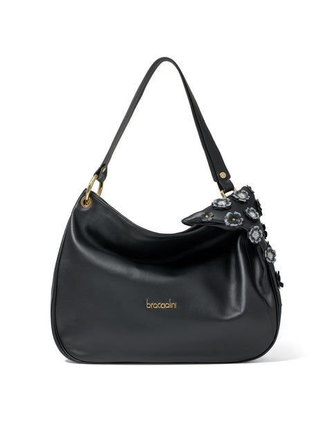 Elowen Plus Borsa a spalla da donna Vera pelle B17242-NERO
