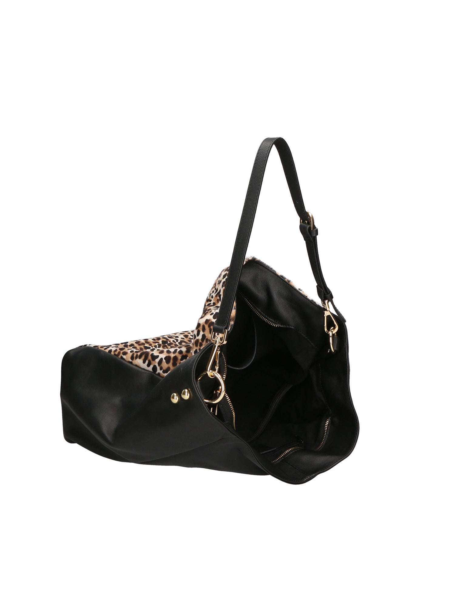 Asia Borsa a spalla da donna Vera pelle 05475-LEO BIANCO NERO 028 Gave Lux