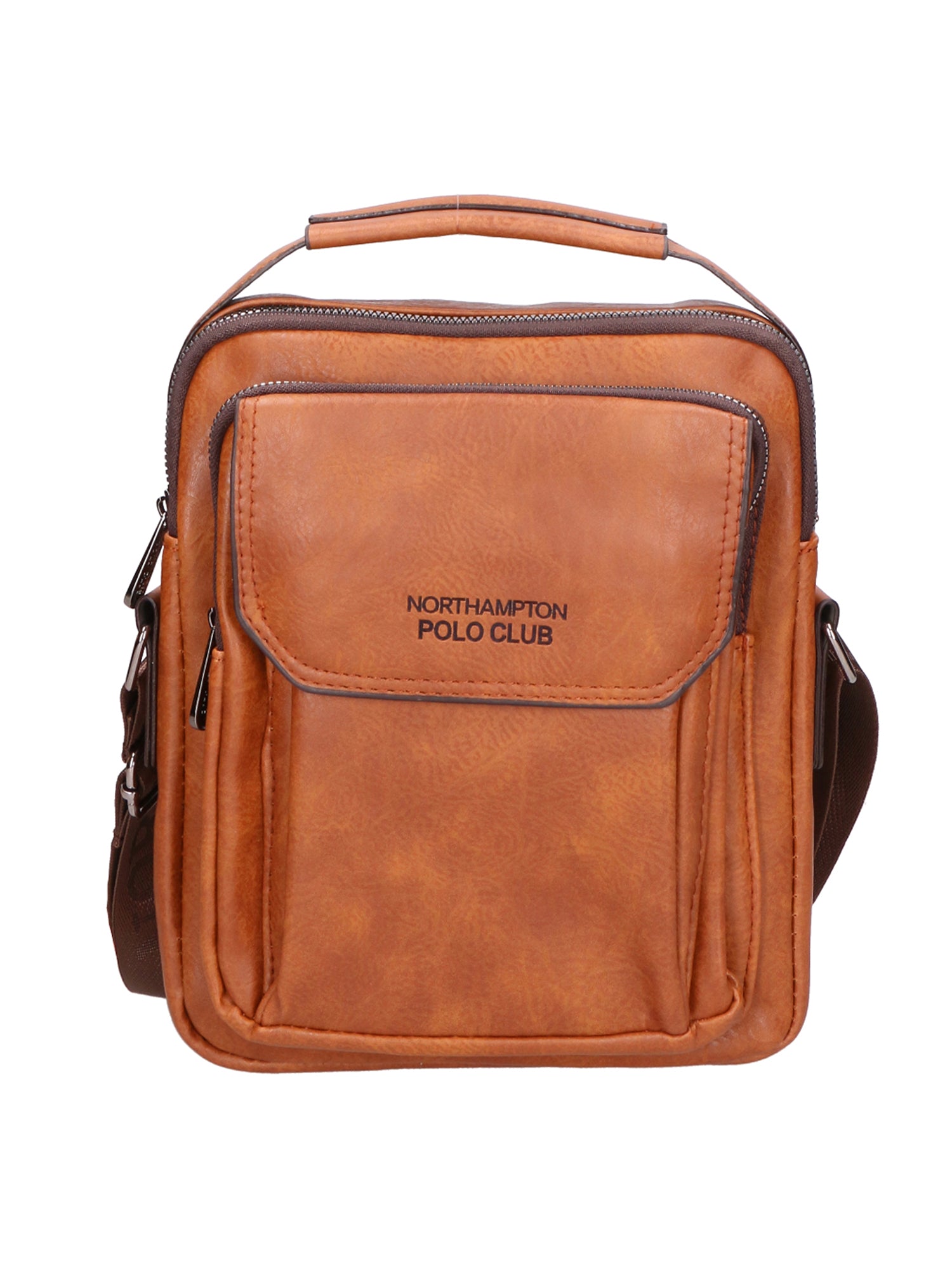 Borsa a tracolla uomo 100% PU Leather PCL3051-BROWN Northampton Polo Club