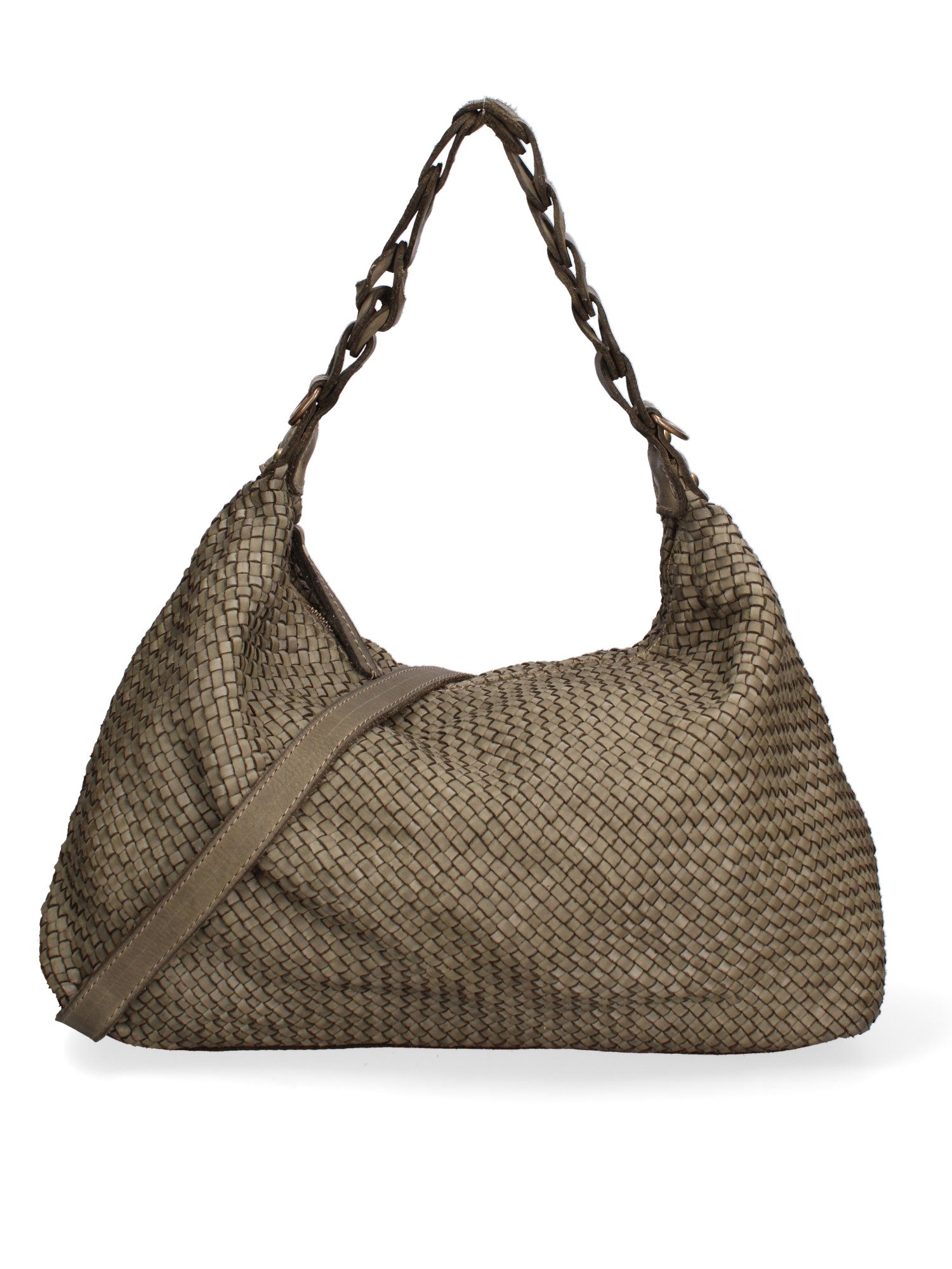 Asteria Borsa a spalla da donna Vera pelle 7799-VERDE MILITARE Gave Lux