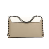 Vera pelle 8641-FANGO+BIANCO Borsa a tracolla da donna Evanthe Pro Gave Lux