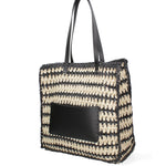 Borsa a spalla da donna Paglia intrecciata 07383-BLACK G12 Viola Castellani