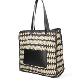 Borsa a spalla da donna Paglia intrecciata 07383-BLACK G12 Viola Castellani