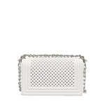 Borsa a mano da donna 100% Pvc FLAT S BALL-OFF BLANC + BRUSH SILVER Marc Ellis