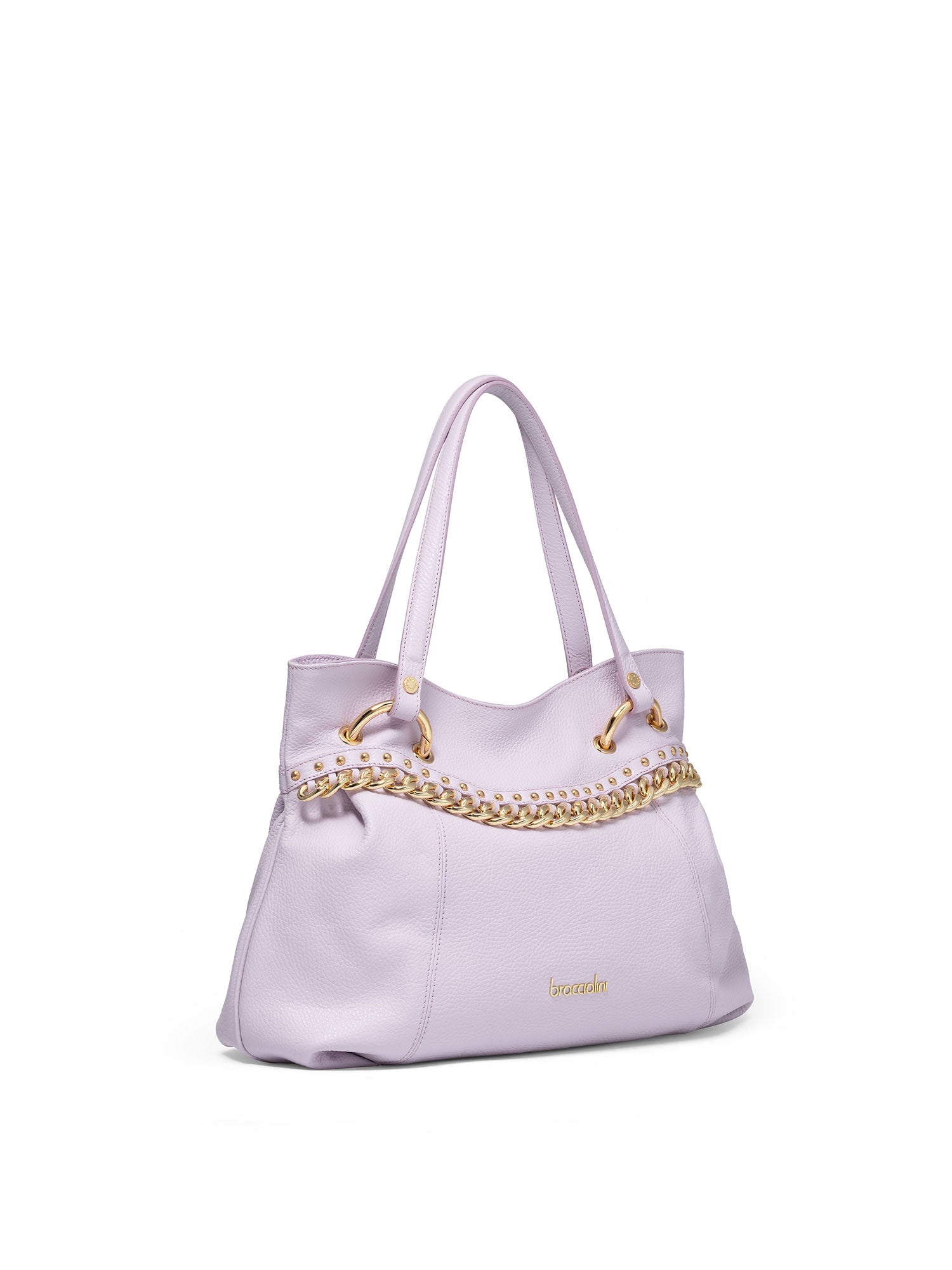 Evanthe Lux Borsa a spalla da donna 100% pelle B16982-LILLA Braccialini