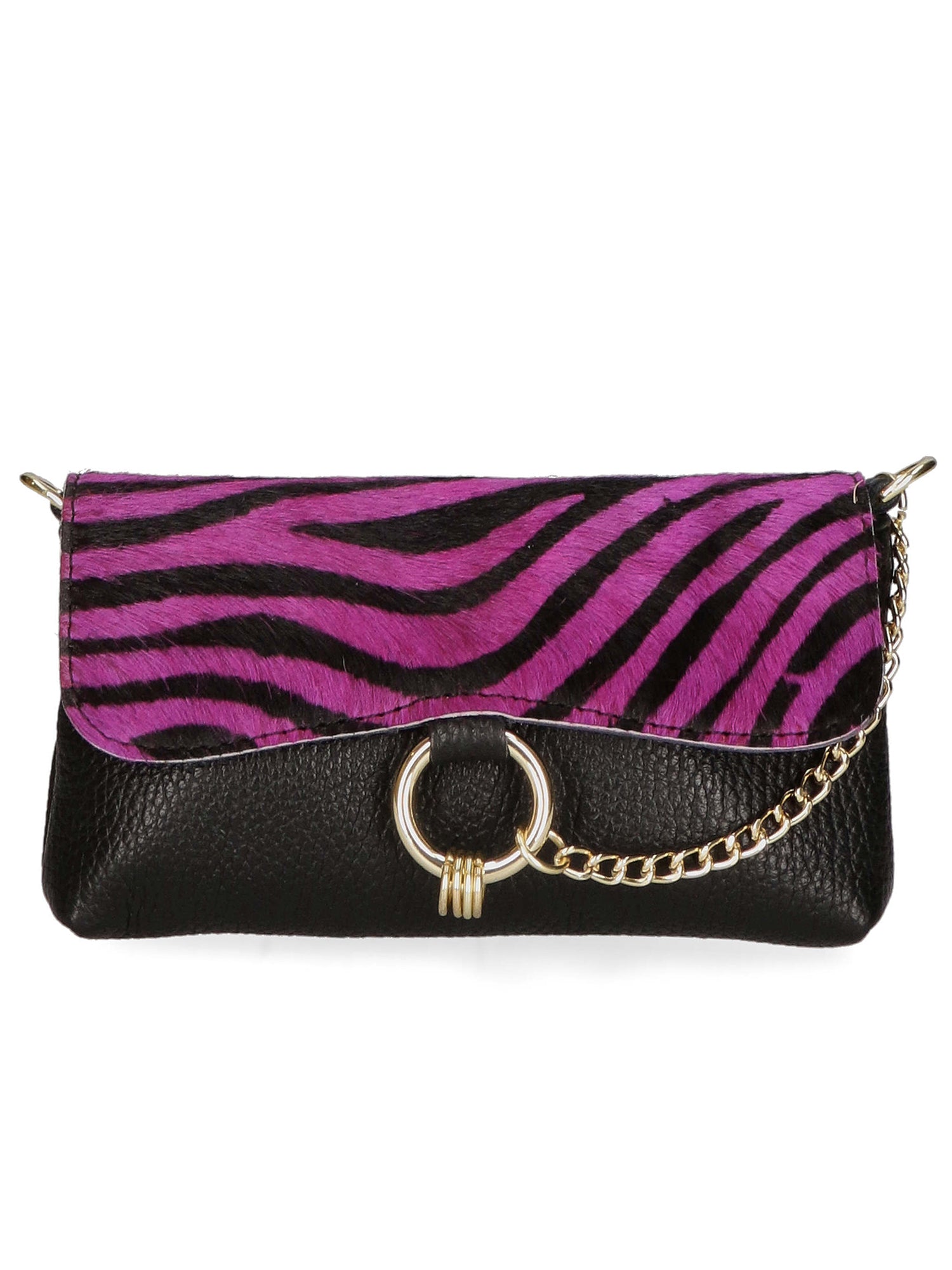 Safira Borsa a mano da donna Vera pelle 04760-ZEBRA FUXIA Gave Lux