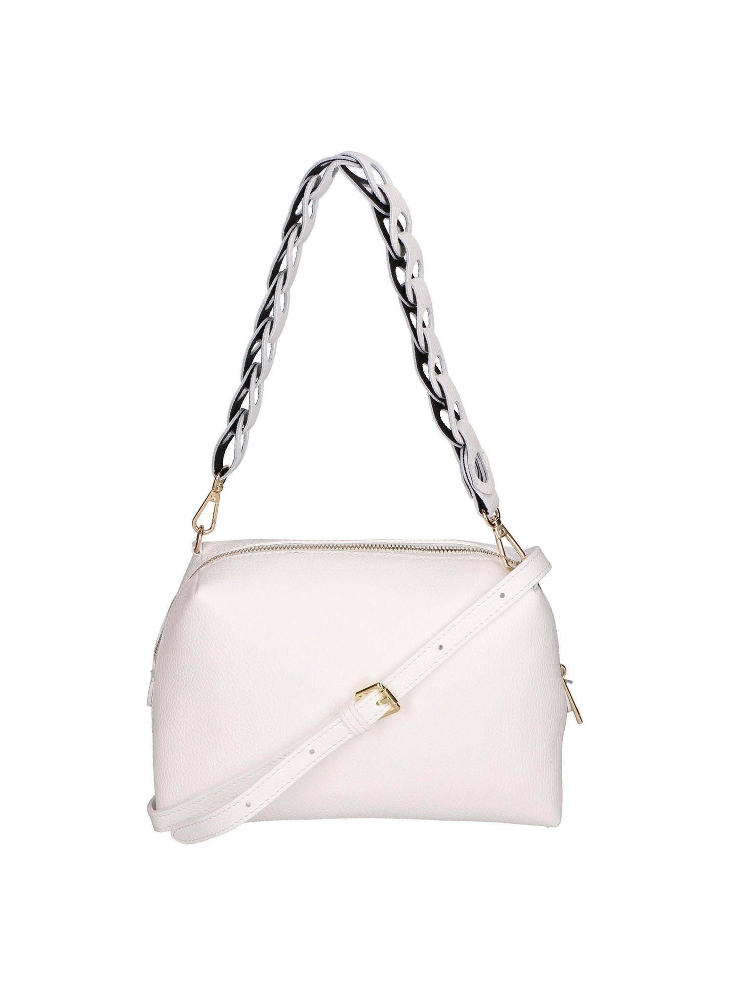 Livia Borsa a spalla da donna Vera pelle 06443-BIANCO Gave Lux