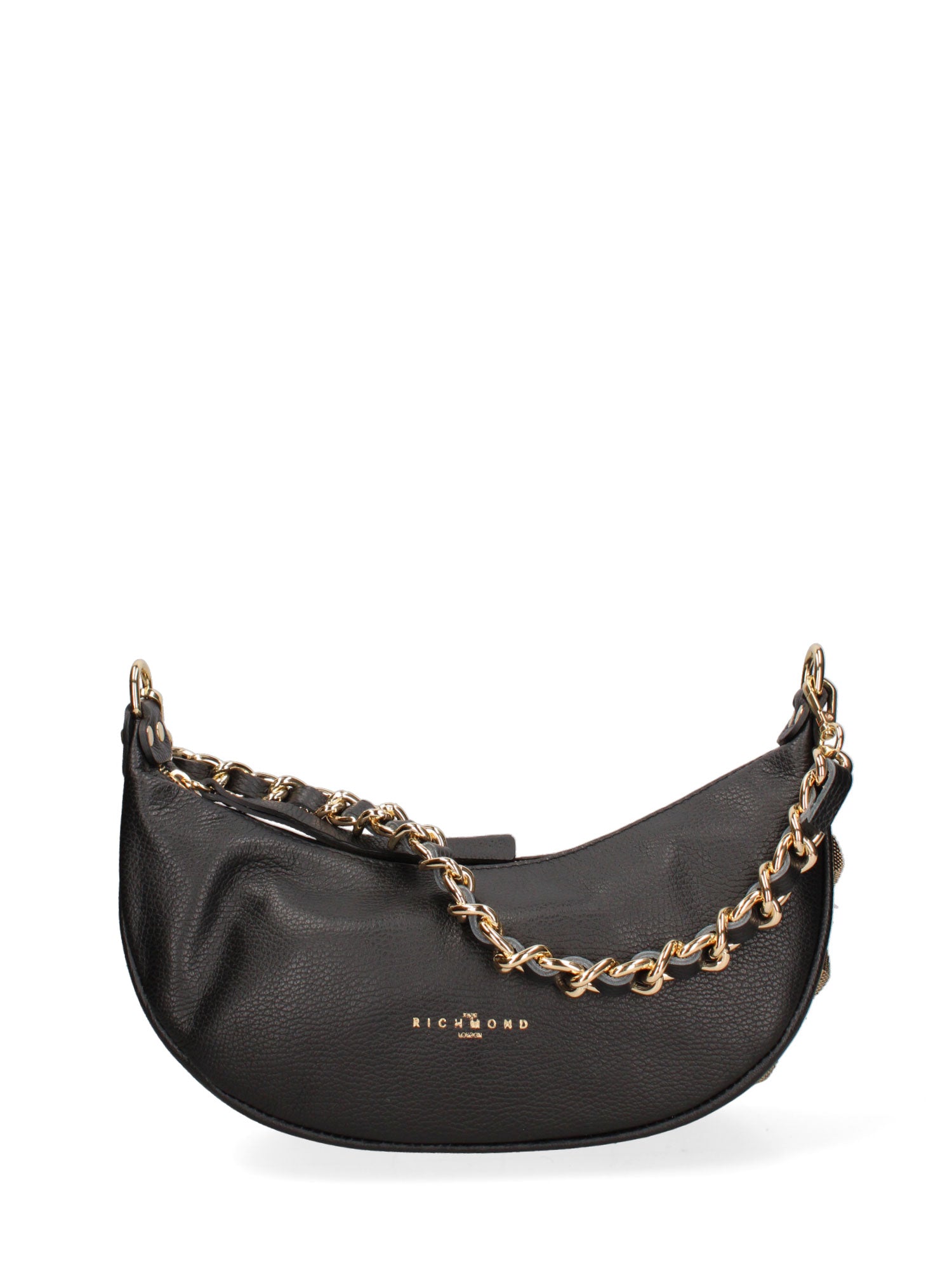 Borsa a spalla da donna Vera pelle dollaro metallizzata JR-W-1047-BLACK-GOLD John Richmond