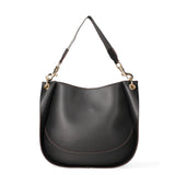 Borsa a spalla da donna 100% pelle riciclata 07224-Nero Viola Castellani