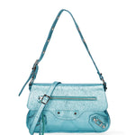 Borsa a spalla da donna Vera pelle 07234-L037 TURCHESE Roberta Rossi