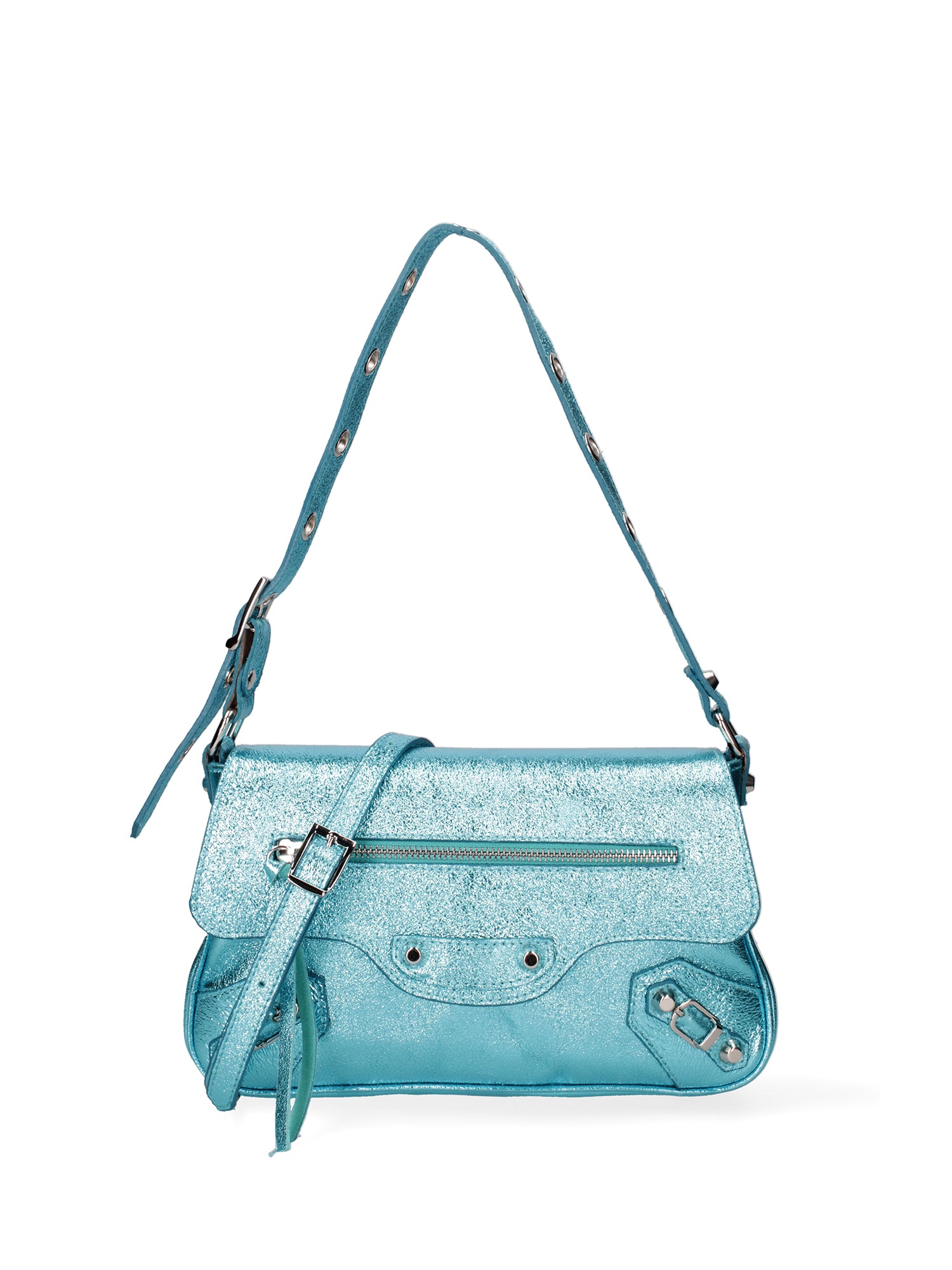Borsa a spalla da donna Vera pelle 07234-L037 TURCHESE Roberta Rossi