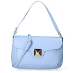 Astrea Borsa a spalla da donna 100% pelle 06015-L220 AZZURRO Gave Lux