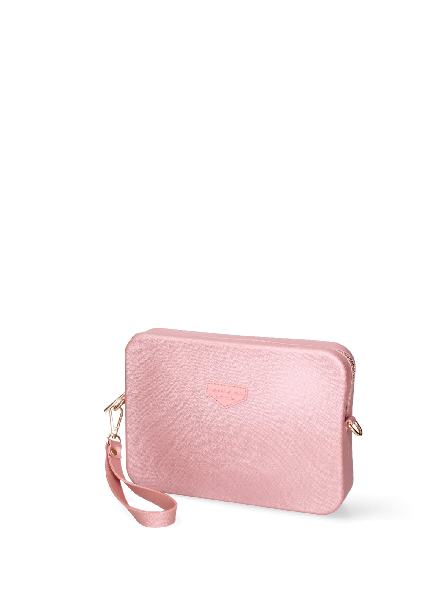 Borsa a tracolla da donna 100% Pvc FLAT-FLOWE-OLD ROSE - LIGHT GOLD Marc Ellis