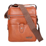 Borsa a tracolla uomo vegana 100% PU Leather PCL3101-BROWN Northampton Polo Club