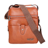 Borsa a tracolla uomo vegana 100% PU Leather PCL3101-BROWN Northampton Polo Club