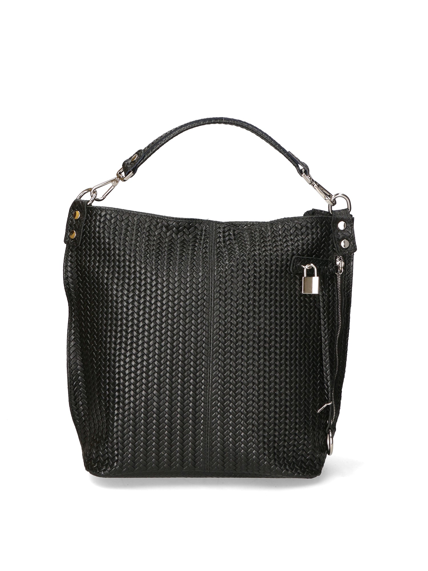 Elga Borsa a spalla da donna Vera pelle 80051-NERO Gave Lux