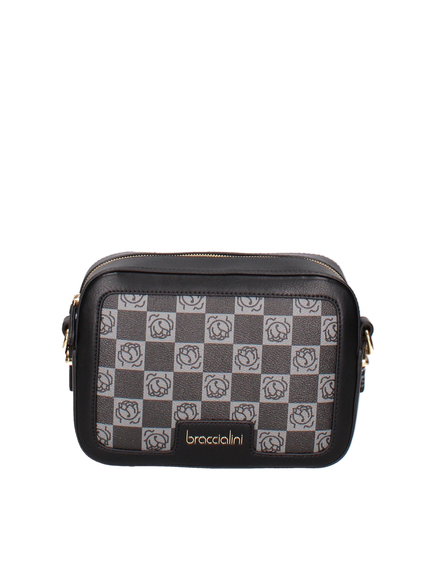 Brisella Borsa a tracolla da donna 100% poliuretano B16175-NERO Braccialini