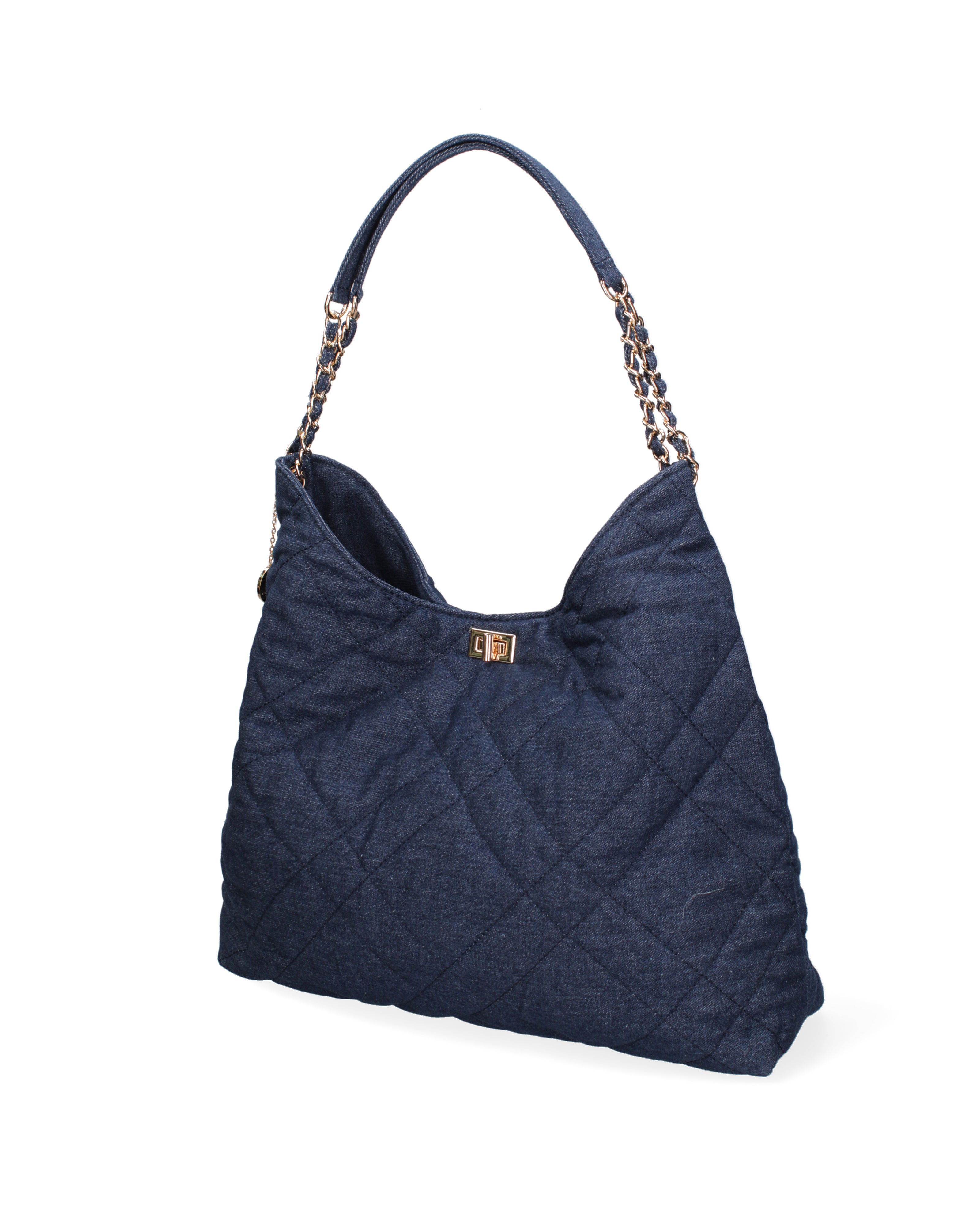 Borsa a spalla da donna Nylon ed ecopelle DC3533-4-NAVYBLUE Diana&co