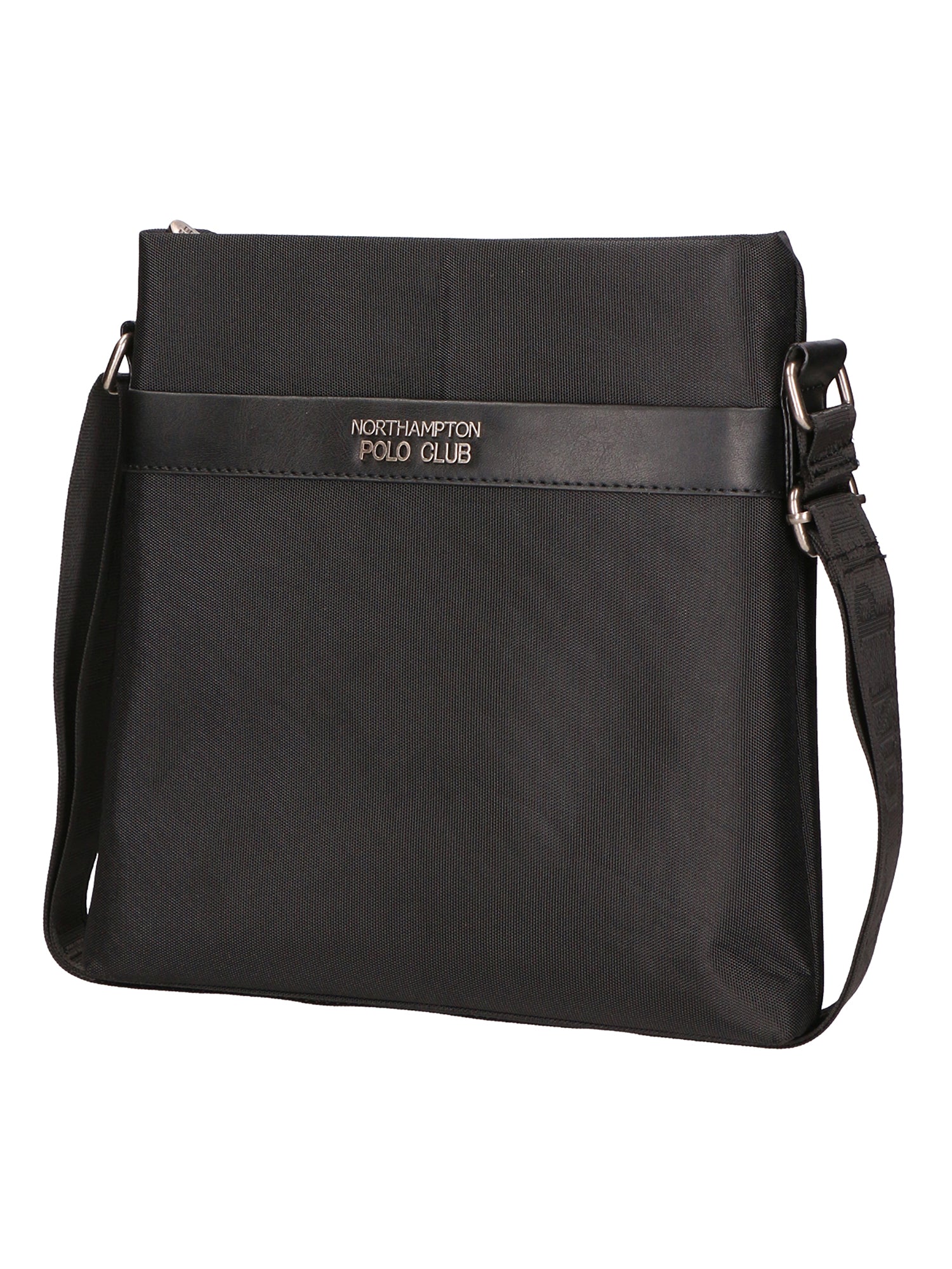 Borsa a tracolla uomo Pelle vegana + Tessuto PCL3068-BLACK Northampton Polo Club