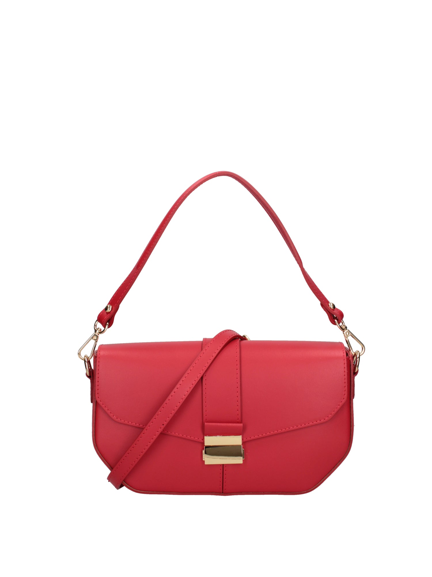 Borsa a spalla da donna Vera pelle 07229-L214 ROSSO Roberta Rossi