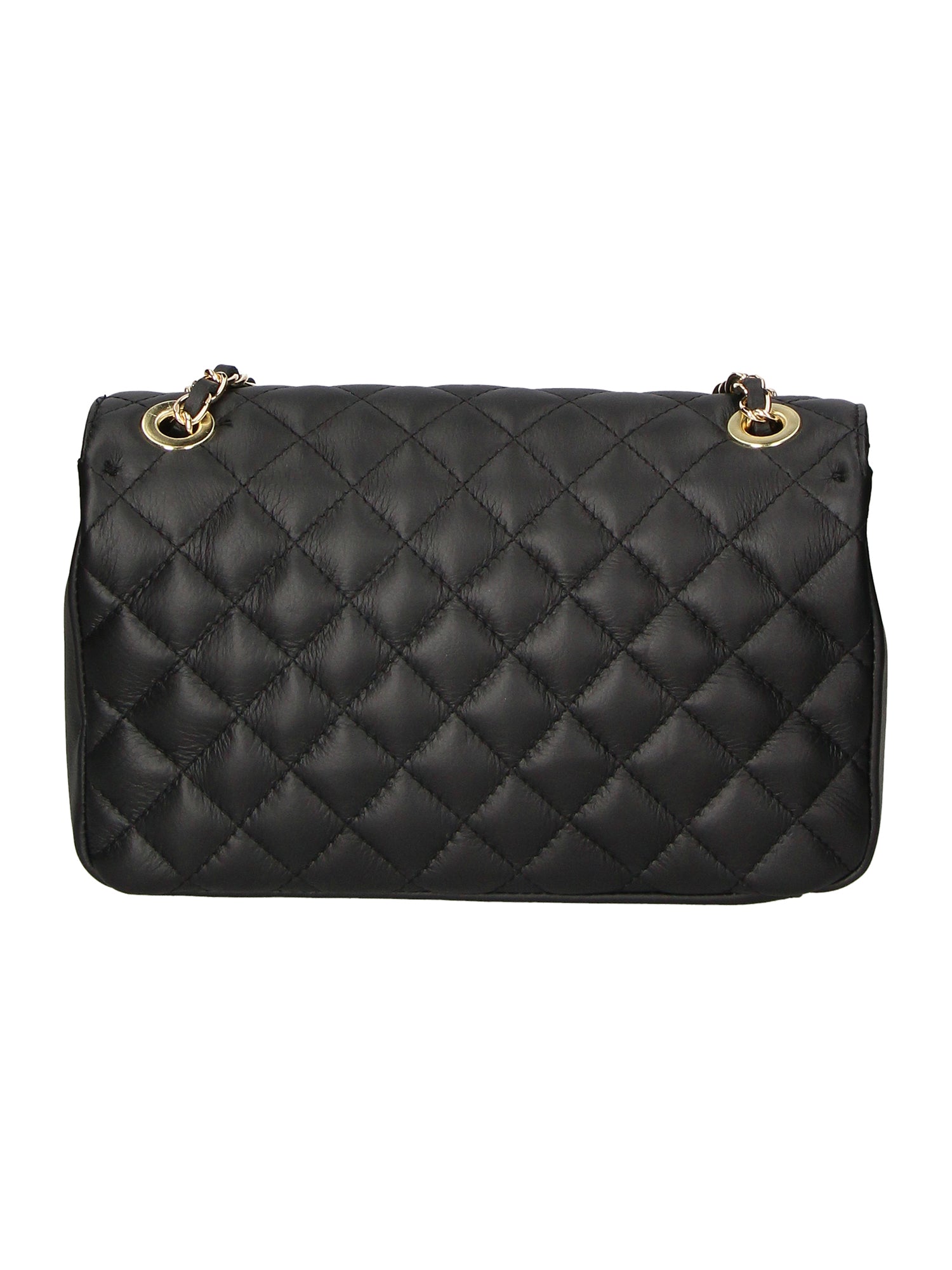 Clizia Borsa a spalla da donna Vera pelle 6078-NERO BLACK Gave Lux